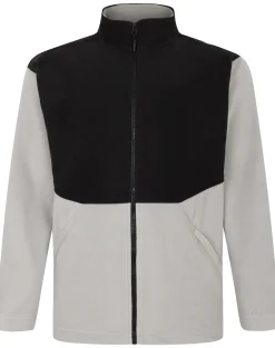 Fashion Bigdude Colour Block Lightweight Fleece Jacket Black Coats & Jackets