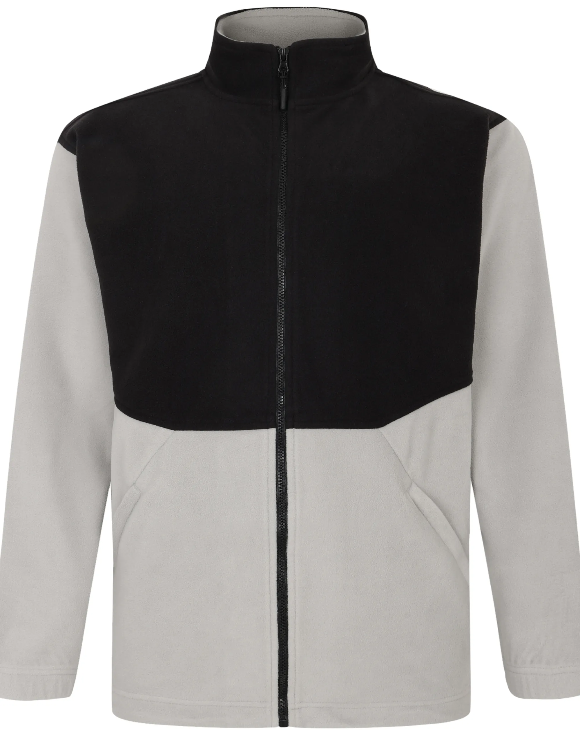 Fashion Bigdude Colour Block Lightweight Fleece Jacket Black Coats & Jackets