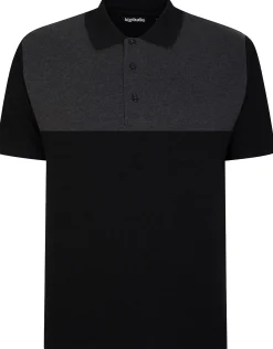 Best Bigdude Colour Block Polo Shirt Black Polo Shirts