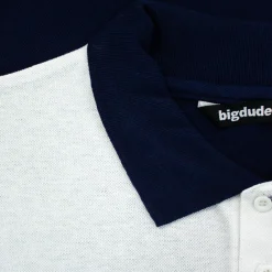 Fashion Bigdude Colour Block Polo Shirt Navy Polo Shirts