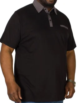Best Bigdude Contrast Jersey Polo Shirt Black Polo Shirts