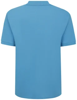 Sale Bigdude Contrast Placket Polo Shirt Bright Blue Tall Polo Shirts