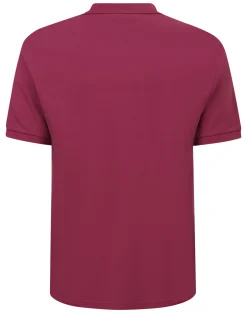 Fashion Bigdude Contrast Placket Polo Shirt Mauve Tall Polo Shirts