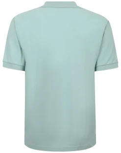 Clearance Bigdude Contrast Placket Polo Shirt Turquoise Tall Polo Shirts