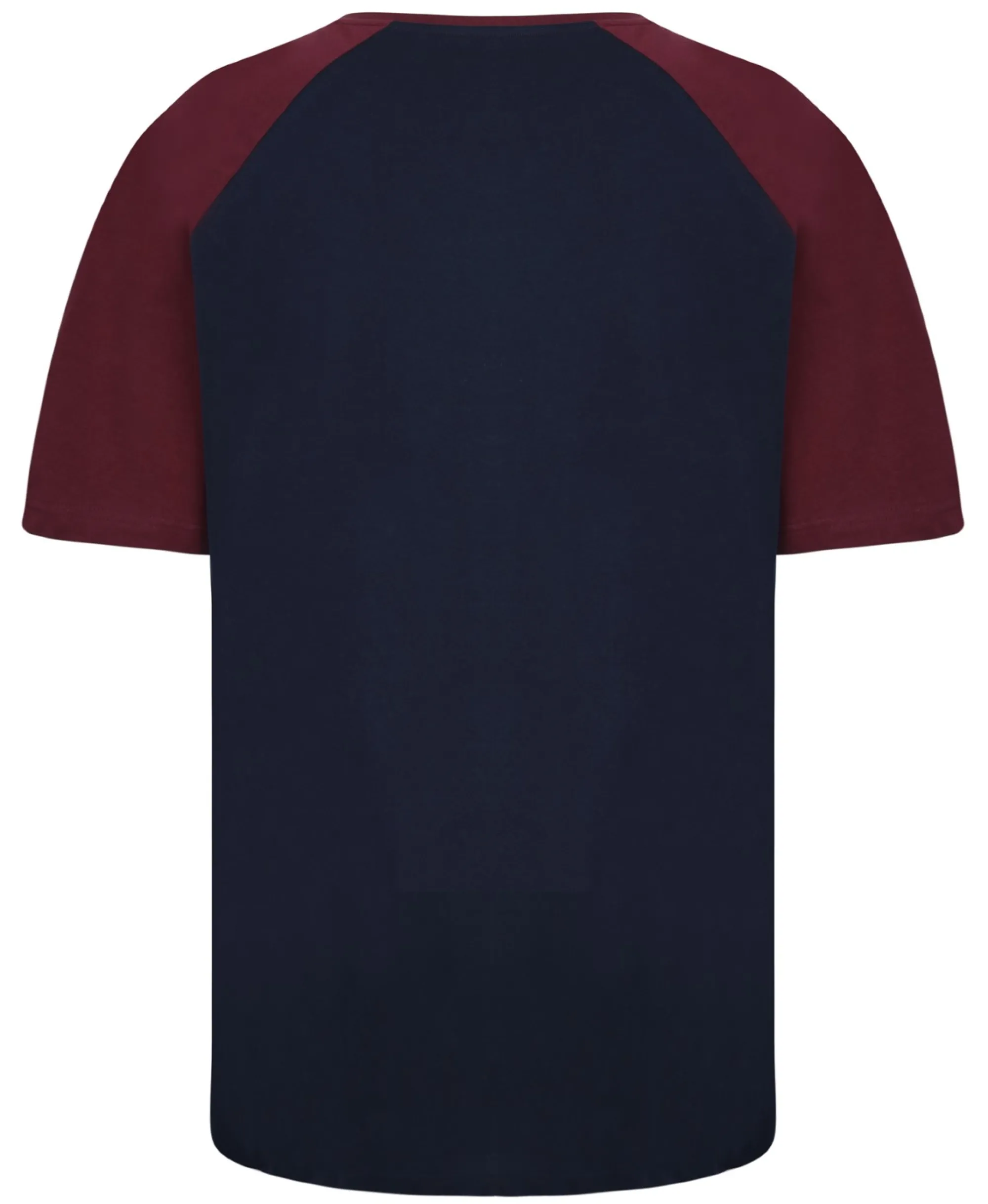 Sale Bigdude Contrast Raglan Sleeve T-Shirt Navy/Burgundy T-shirts