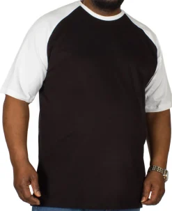 Outlet Bigdude Contrast Raglan Sleeve T-Shirt Black/White T-shirts