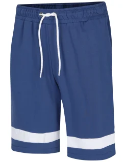 Sale Bigdude Contrast Stripe Loopback Shorts Deep Blue Shorts