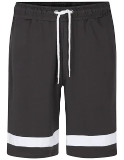 Outlet Bigdude Contrast Stripe Loopback Shorts Charcoal Shorts