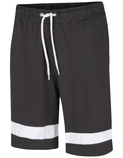 Outlet Bigdude Contrast Stripe Loopback Shorts Charcoal Shorts