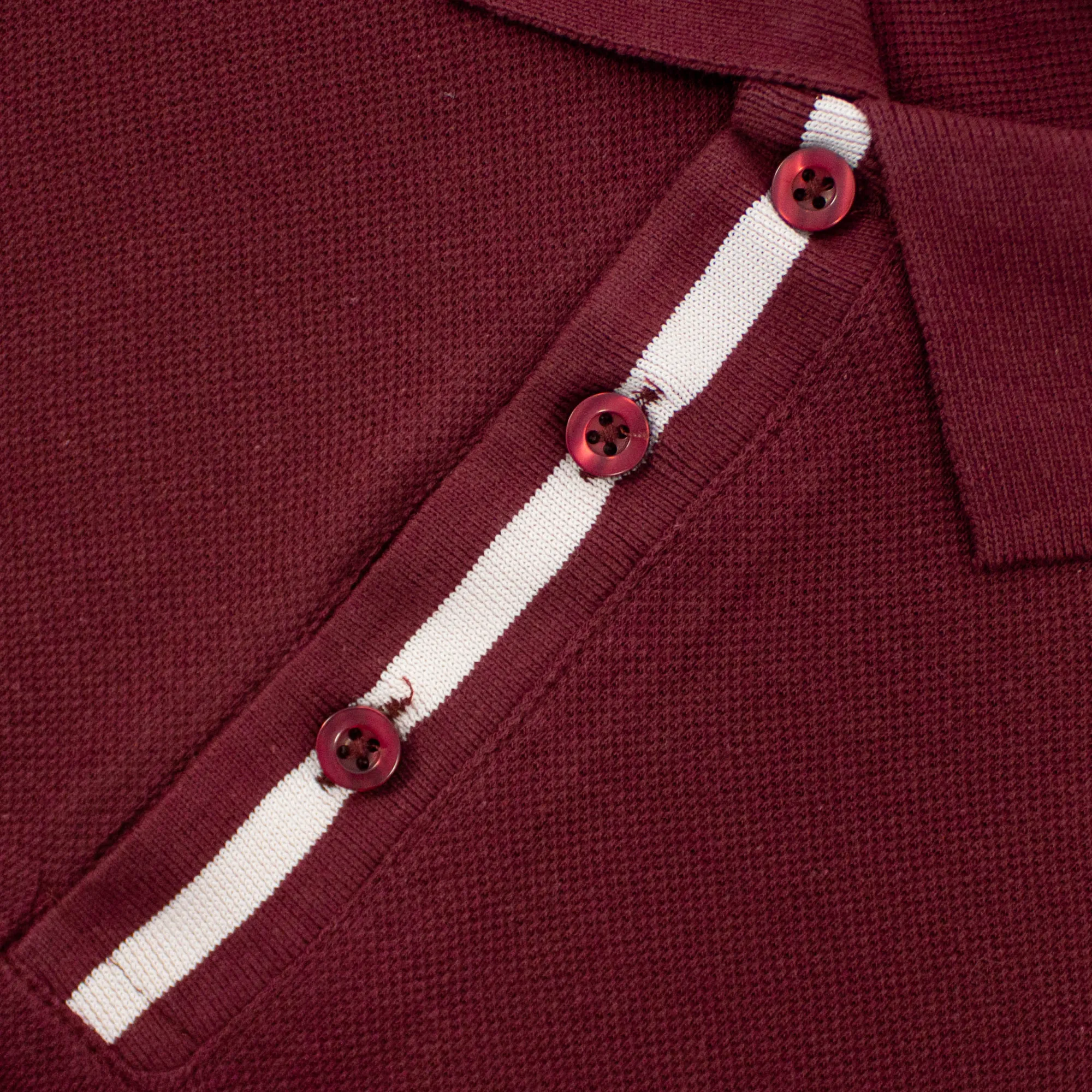 Best Bigdude Contrast Stripe Placket With Tipped Cuff Polo Shirt Burgundy Polo Shirts