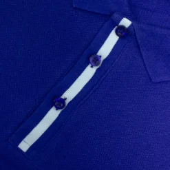 Fashion Bigdude Contrast Stripe Placket With Tipped Cuff Polo Shirt Cobalt Polo Shirts