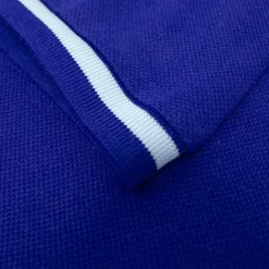 Fashion Bigdude Contrast Stripe Placket With Tipped Cuff Polo Shirt Cobalt Polo Shirts