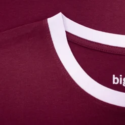 Sale Bigdude Contrast Stripe T-Shirt Burgundy T-shirts