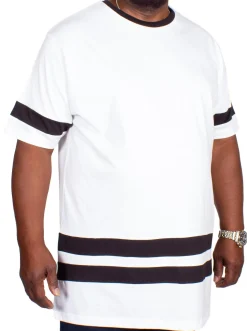 Outlet Bigdude Contrast Stripe T-Shirt White T-shirts