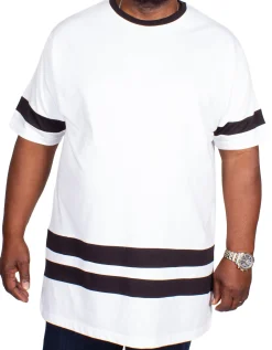 Outlet Bigdude Contrast Stripe T-Shirt White T-shirts