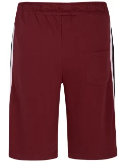 Hot Bigdude Contrast Tape Loop Back Shorts Burgundy Shorts