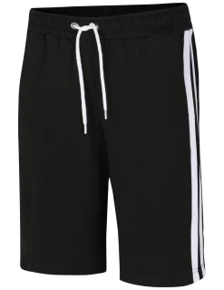 Clearance Bigdude Contrast Tape Loop Back Shorts Black Shorts