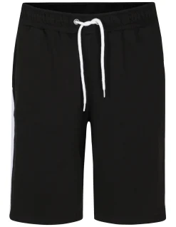 Clearance Bigdude Contrast Tape Loop Back Shorts Black Shorts