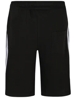 Clearance Bigdude Contrast Tape Loop Back Shorts Black Shorts