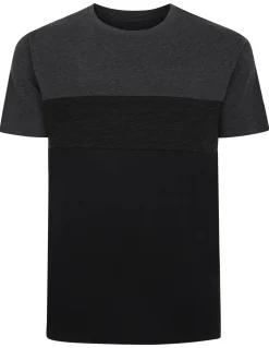 Sale Bigdude Cut & Sew Space Dye T-Shirt Charcoal T-shirts
