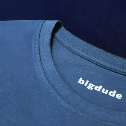 Outlet Bigdude Cut & Sew Space Dye T-Shirt Navy T-shirts