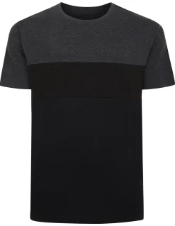 Online Bigdude Cut & Sew Space Dye T-Shirt Charcoal Tall T-shirts