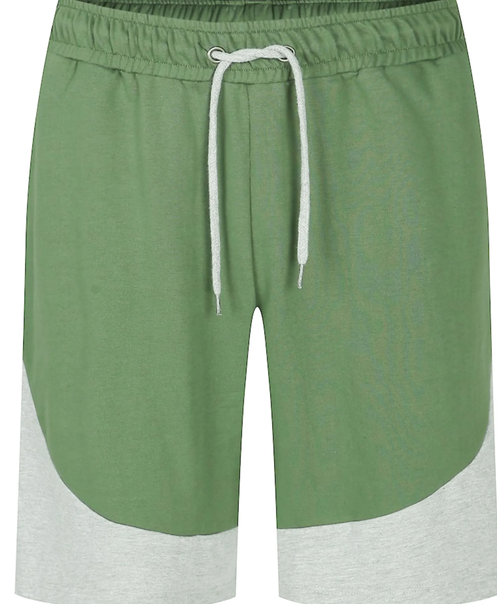 New Bigdude Cut and Sew Loop Back Shorts Sage Green Grey Marl Shorts