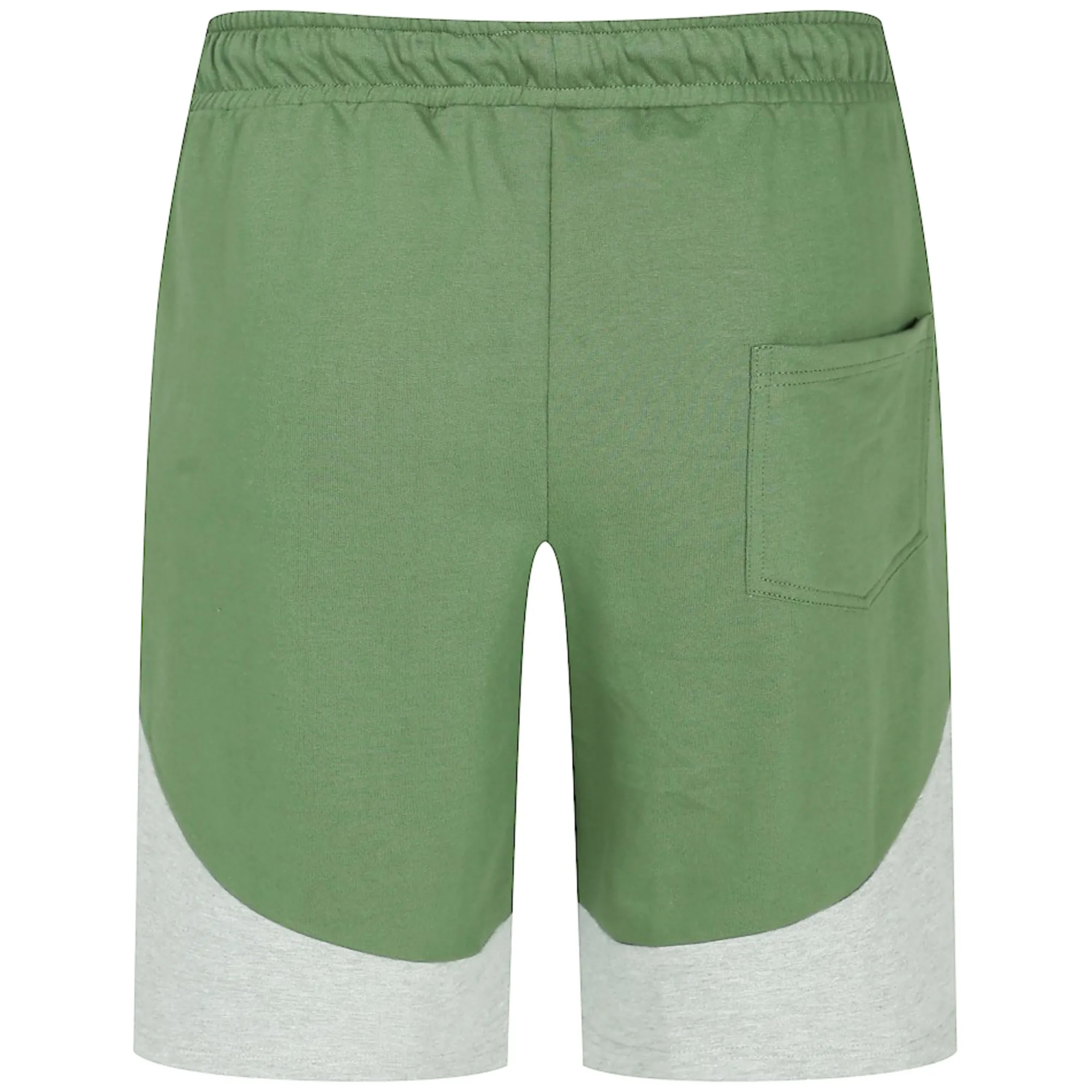 New Bigdude Cut and Sew Loop Back Shorts Sage Green Grey Marl Shorts