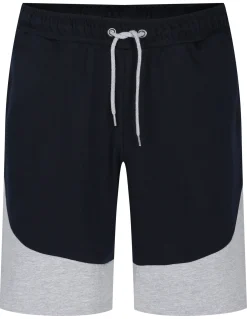 Best Bigdude Cut and Sew Loop Back Shorts Navy Grey Marl Shorts