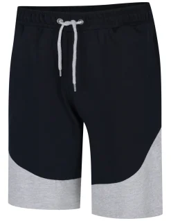 Best Bigdude Cut and Sew Loop Back Shorts Navy Grey Marl Shorts