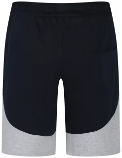 Best Bigdude Cut and Sew Loop Back Shorts Navy Grey Marl Shorts