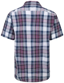 Sale Bigdude Cutaway Collar Checked Shirt Purple/Navy Casual Shirts