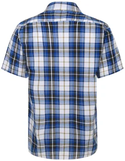 Hot Bigdude Cutaway Collar Checked Shirt Royal Blue/White Casual Shirts