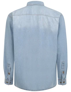 Outlet Bigdude Denim Shirt Light Wash Casual Shirts