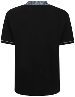 Clearance Bigdude Designer Collar Polo Black Tall Polo Shirts