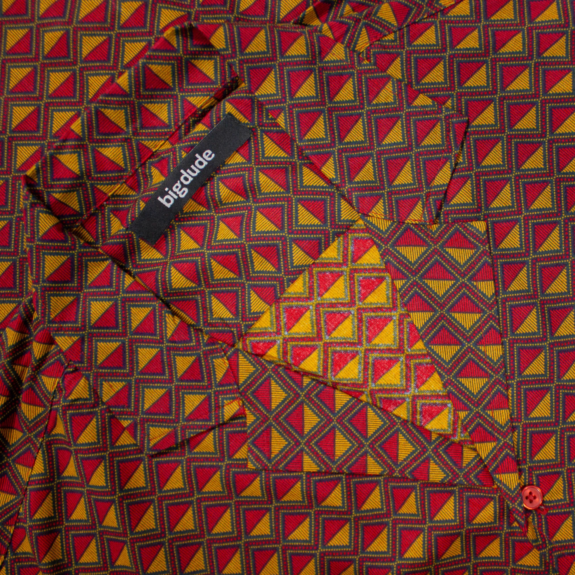 New Bigdude Diamonds Viscose Relaxed Collar Shirt Mustard Casual Shirts