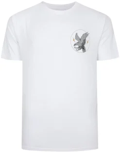 Online Bigdude Eagle Print T-Shirt White Tall T-shirts