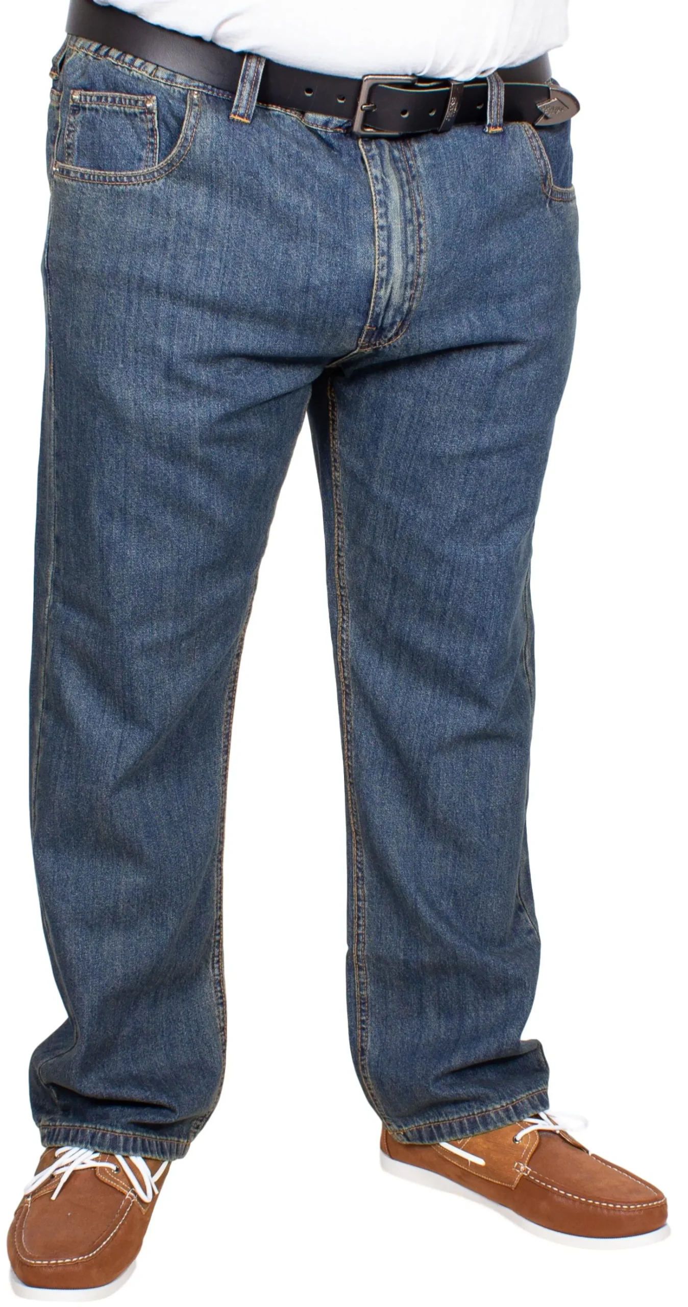 Fashion Bigdude Elasticated Waist Jeans Tint Wash Jeans