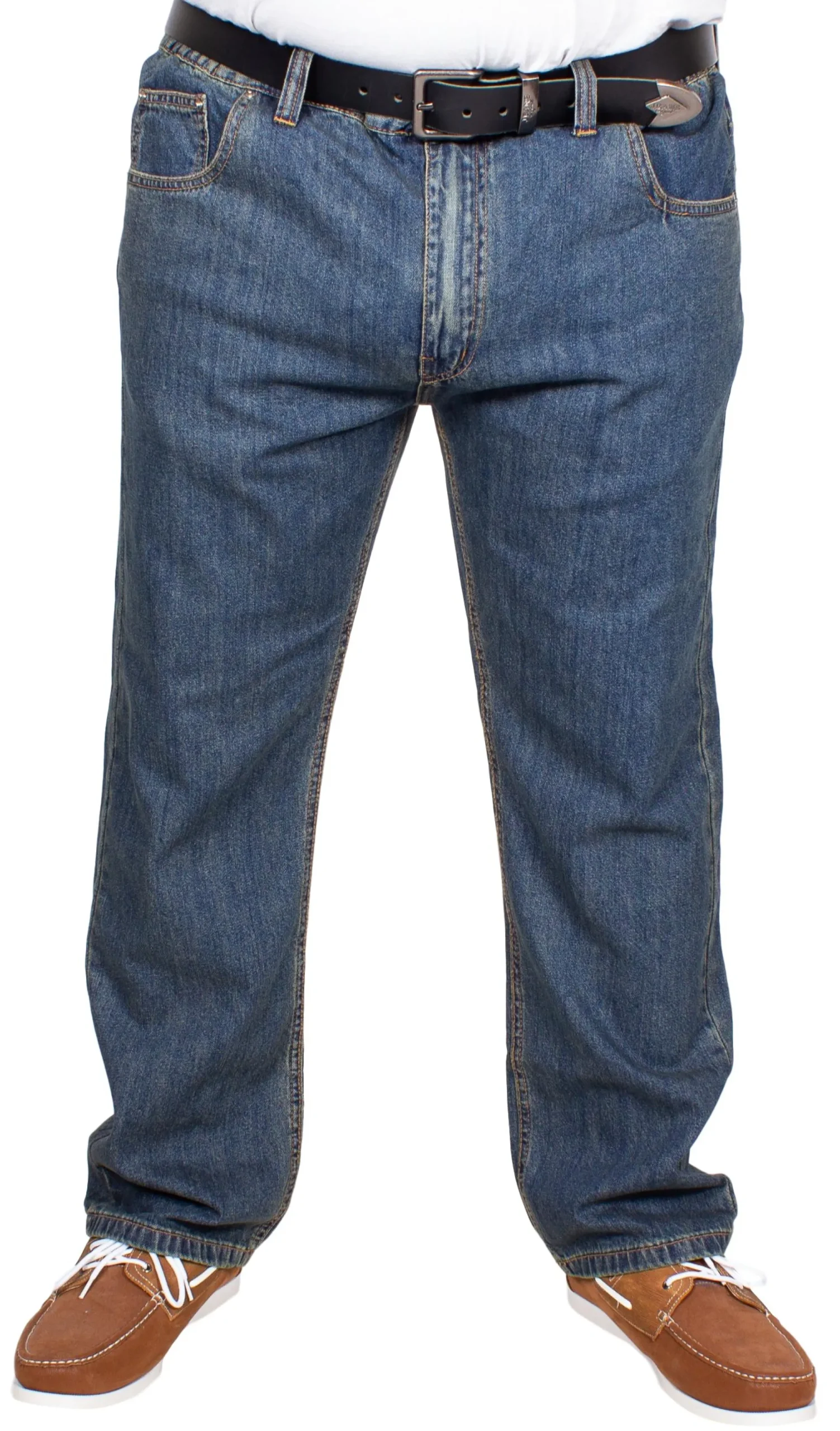 Fashion Bigdude Elasticated Waist Jeans Tint Wash Jeans