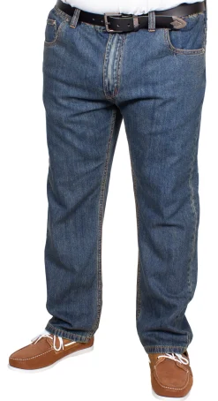 Fashion Bigdude Elasticated Waist Jeans Tint Wash Jeans