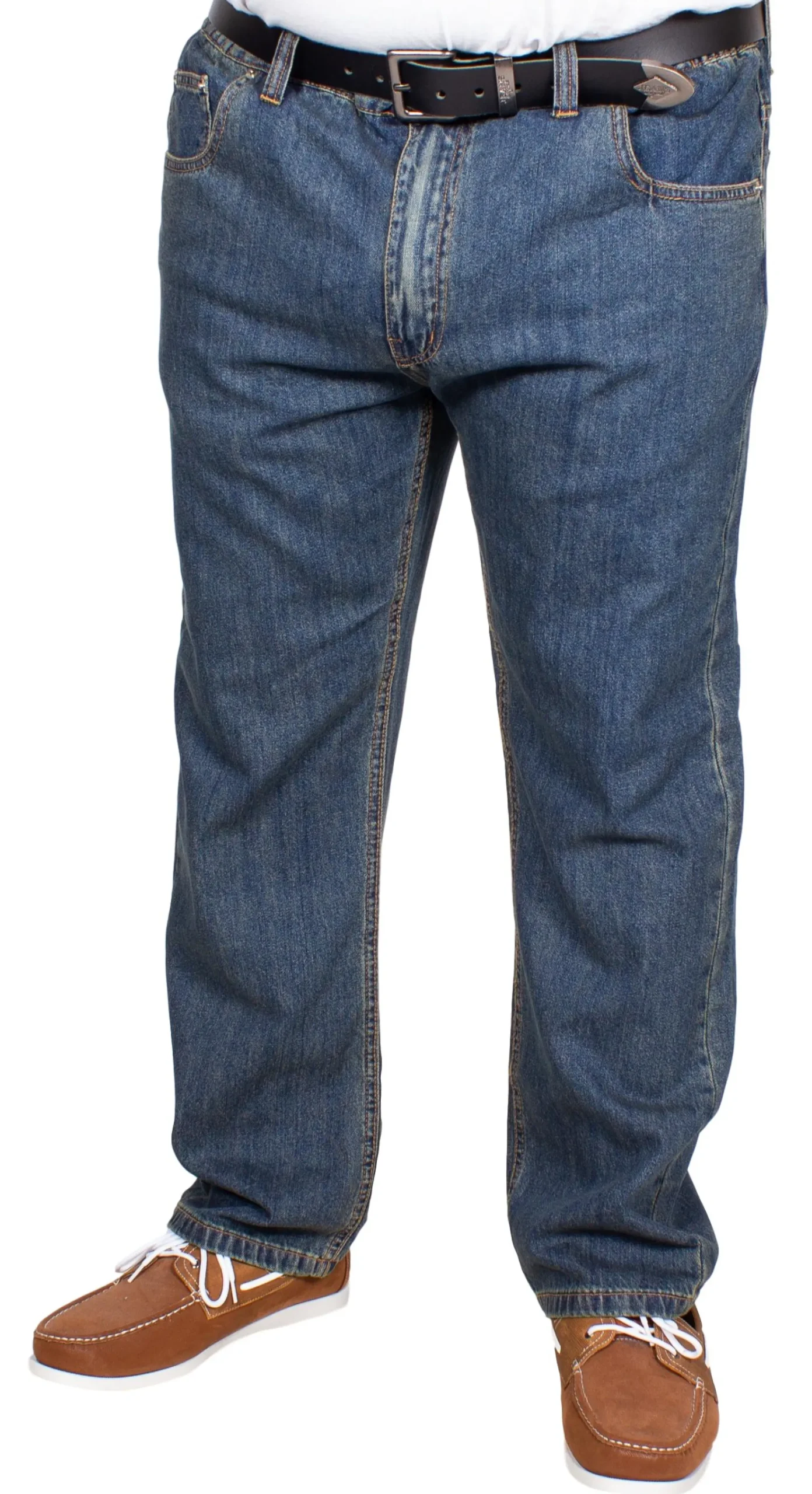 Fashion Bigdude Elasticated Waist Jeans Tint Wash Jeans