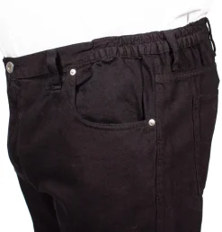 Fashion Bigdude Elasticated Waist Jeans Black Jeans