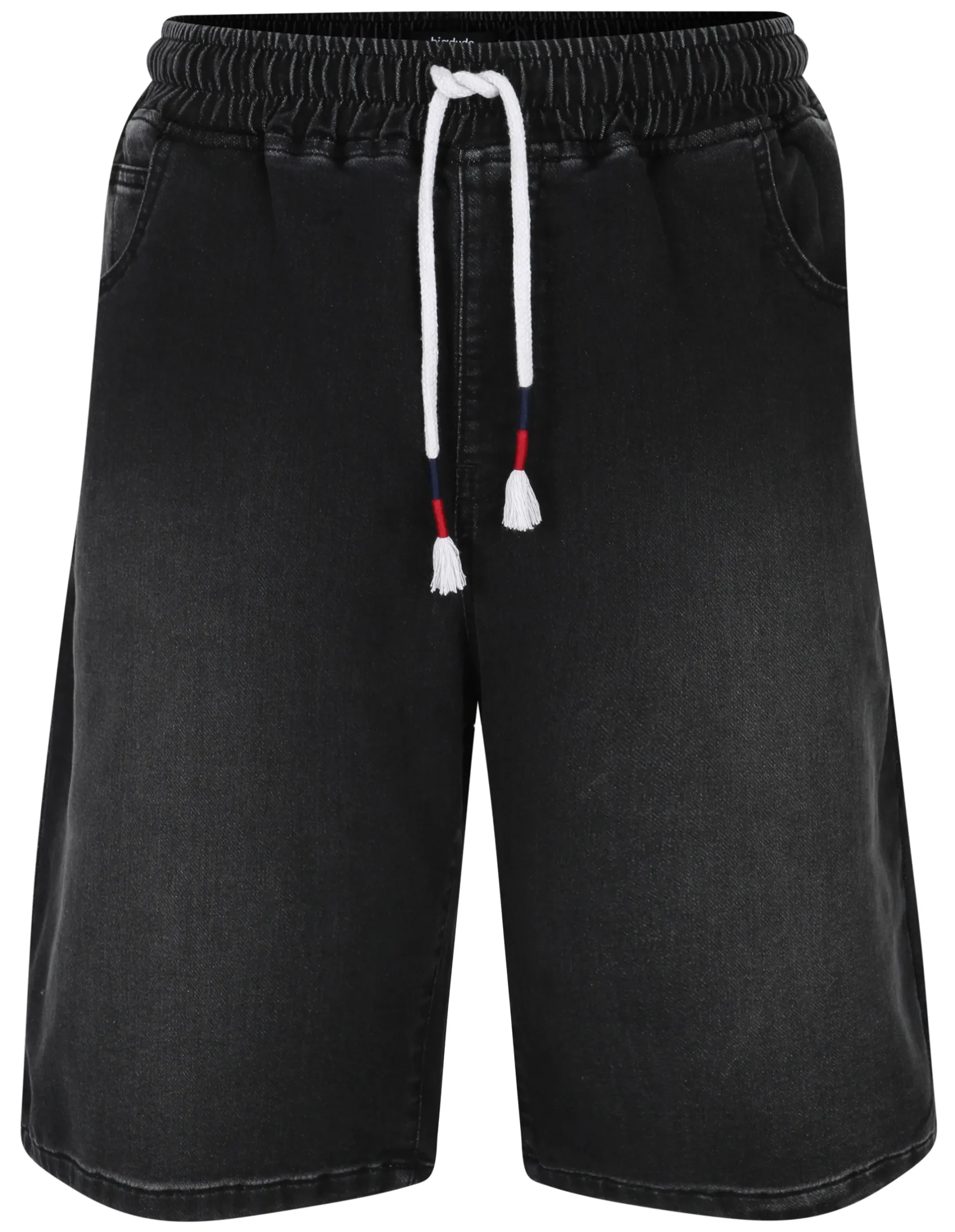 Online Bigdude Elasticated Waist Stretch Denim Shorts Black Shorts