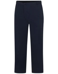 Outlet Bigdude Elasticated Waist Every Day Trousers Navy Casual Pants