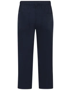 Outlet Bigdude Elasticated Waist Every Day Trousers Navy Casual Pants