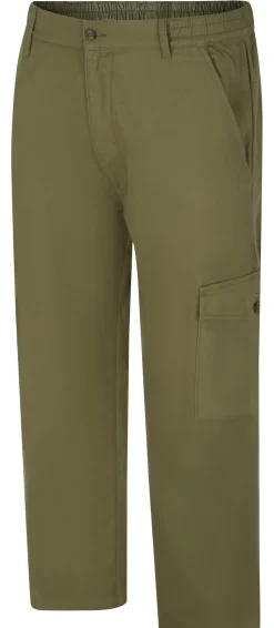 Hot Bigdude Elasticated Waist Cargo Trousers Dark Khaki Cargos|Casual Pants