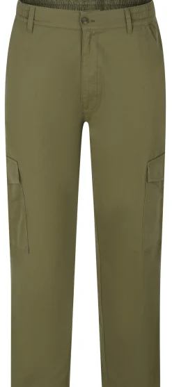 Hot Bigdude Elasticated Waist Cargo Trousers Dark Khaki Cargos|Casual Pants