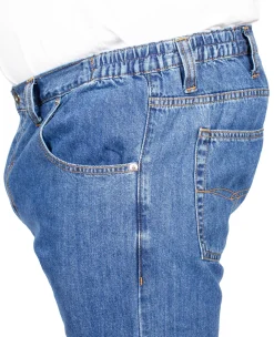 Discount Bigdude Elasticated Waist Jeans Mid Wash Pants|Cardigans