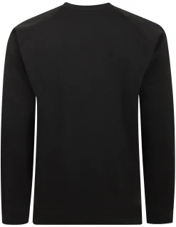 Outlet Bigdude Embroidered Crew Neck Jumper Black Sweatshirts & Cardigans