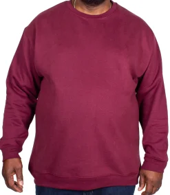 Discount Bigdude Essentials Jumper Burgundy Sweatshirts & Cardigans